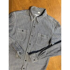 Gustin USA Herringbone Work Shirt M Made In USA Heavy Cotton Button Up